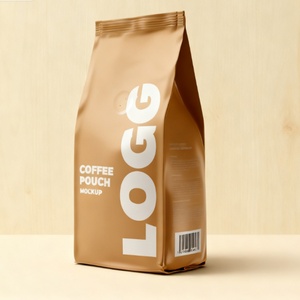 Bolsas de Café de Fondo Plano Impresas Personalizadas de Alta Calidad, Bolsa con Cierre Hermético y Válvula de Desgasificación para Granos de Café - Product Image 2