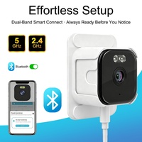 Caméra de sécurité domestique WiFi HD OKAM Pro avec vision nocturne couleur améliorée, anti-éblouissement et détection de mouvement IA