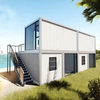 20 pieds 40 pieds Maison conteneur expansible préfabriquée Villa préfabriquée portable en acier 2 chambres à coucher avec salle de bain