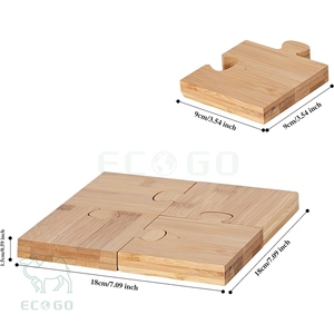 Dessous de verre en bambou en bois pour boissons et dessous de plat pour casseroles, support de casserole, comptoirs, tables d'extrémité, café - Product Image 2