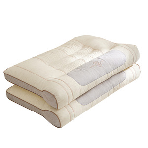 Oreiller de soutien cervical en coton et lin, fermeté moyenne, rectangulaire, blanc, aide au sommeil thérapeutique pour adultes, étudiants, utilisation en dortoir - Product Image 5