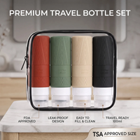 Ensemble de flacons de voyage pour articles de toilette, flacons de voyage approuvés par la TSA, accessoires, ensemble de flacons de voyage en silicone réutilisables et étanches