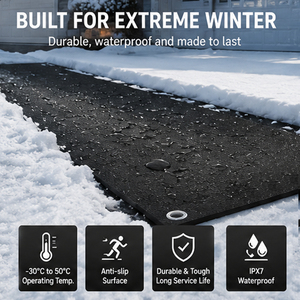 Tapis chauffants extérieurs en caoutchouc antidérapant pour allées et chemins en hiver, tapis chauffants en graphène pour l'extérieur - Product Image 1
