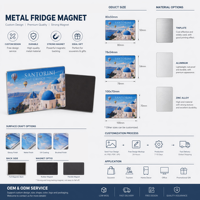 Imán de Refrigerador Metálico Personalizado de Alta Calidad, Recuerdo de Viaje Reutilizable Antioxidante para Exportación a Oriente Medio y Sudeste Asiático