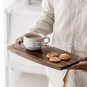 Walnut Wood <b>Tray</b> Japanese Style Solid Wood Handmade Rectangular Dessert Serving <b>Tray</b> <b>Large</b> And Small Household Use - Product Image 1