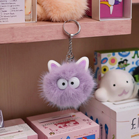 Fabricant en gros, pendentifs populaires en forme de boule de soie, mode, mignon, porte-clés pompon pour sac, logo personnalisé, métal