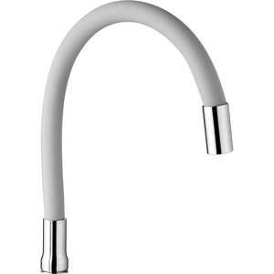 Bec en caoutchouc de mélangeur d'évier à levier unique chromé et blanc pour accessoire d'appareil ménager Maldive - Product Image 1