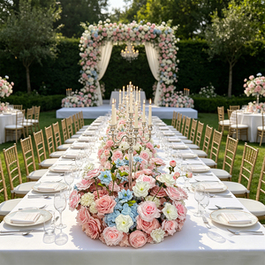Whimsical Pastel Pink Blue <b>Flower</b> Ball <b>Artificial</b> Centerpiece for Enchanted Garden Wedding Engagement Indoor Party Scene - Product Image 3