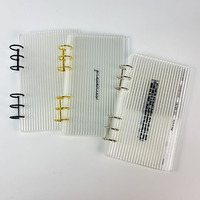 Neues DIY-Ringbuch mit Loseblatt-System, wasserdicht, Goldfarbener Metallring, Linierte Innenseiten, A6-Ordner, 6-Ring-Klarsicht-Binder, Notizbuchhülle aus Acryl