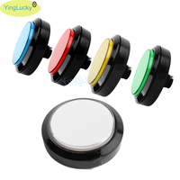 Botón iluminado plano LED Arcade de 100mm con interruptor de reinicio incorporado, botón de grúa de consola de juegos grande para máquina de garra Arcade