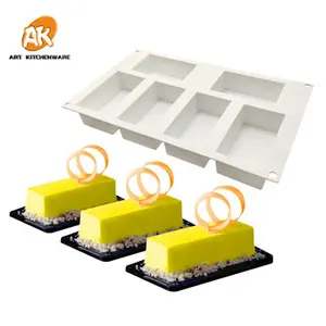 AK Rectangle Silicone Mousse Cake Molds for Bakery Kitchenware DIY Soap Moulds Pastry Baking Tools MC-142
