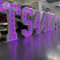 Lampes à lettres LED vintage colorées de 24 pouces avec télécommande, lettres géantes lumineuses