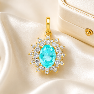 Pendentif de fiançailles en argent 925 avec zircon et pierres précieuses cultivées UM Jewelry, idéal pour un usage quotidien ou comme cadeau d'anniversaire de mariage - Product Image 6