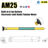 Motor Tubular de Bajo Voltaje A-OK de 25 mm, Motor Silencioso para Persianas Enrollables con Límite Electrónico Bluetooth para Teléfono Inteligente, Accionamiento Motorizado OEM para Sala de Estar