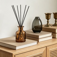 Diffuseur de parfum de luxe en verre avec bâtonnets aromatiques et bouchon en bois, emballage personnalisé