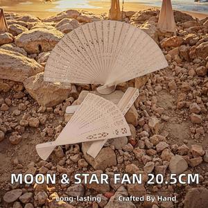 Éventail pliant classique en bois gravé, personnalisé et peint en bambou, idéal pour le Nouvel An chinois, les mariages, les anniversaires et les décorations de bébé - Product Image 2