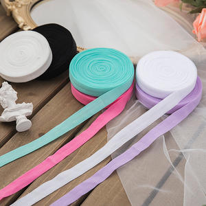 Largeur <span class=keywords><strong>15</strong></span> <span class=keywords><strong>mm</strong></span> noir blanc coloré rose violet chinlon <span class=keywords><strong>plat</strong></span> bord élastique enveloppant bande de passepoil ruban extensible pour sous-vêtements soutien-gorge - Product Image 6