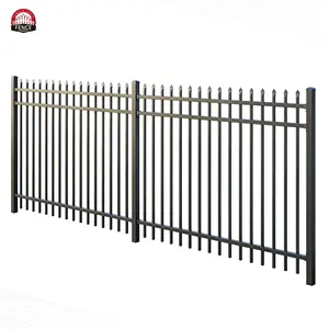 Cheap Price 5ftx6FT Spear Top Pressed Tubular Wrought Iron Picket Fence Design