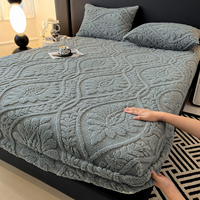 Protège-matelas personnalisé en taffetas d'hiver, tout compris, épaissi et chaud, en velours corail et flanelle de lait