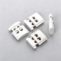 Verrous de cordon rectangulaires blancs à double trou, étanches, de luxe, petits, en plastique, pour vêtements et équipements de plein air, OEM ODM