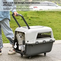 Caisse de transport pour animaux de compagnie (chats et chiens) en PP, extra-large, avec sac en maille, tapis anti-urine, capacité supérieure à 7 kg, couleur unie