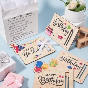 Busta cassa in legno fatta a mano con nastro <span class=keywords><strong>fai</strong></span> <span class=keywords><strong>da</strong></span> <span class=keywords><strong>te</strong></span> stile arte divertente denaro porta contanti per festa di compleanno artigianato in legno - Product Image 4