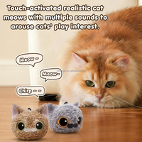 Jouet pour chat en peluche avec son de miaulement réaliste, activé par le toucher, jouet interactif pour chaton, jouet d'exercice pour chat