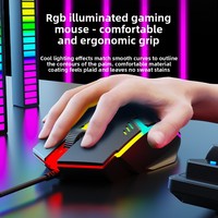 SOREX KM2025 Set Keyboard dan Mouse Gaming Ergonomis Berkabel USB dengan Lampu Penerangan 1800dpi Tahan Air untuk Penggunaan Desktop Gaming Tersedia di Stok