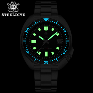 Meilleure vente <span class=keywords><strong>STEELDIVE</strong></span> Brand SD1970 Montre de plongée mécanique à lunette en céramique lumineuse bicolore améliorée NH35 200m - Product Image 2