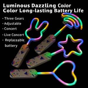 Trompeten-Fee Mehrfarbiger Leuchtstab Verstellbarer LED Herzförmiger Zauberstab Sternenzauberstab Neonlicht Mädchen-Party-Spielzeug Kinder-Leuchtstab - Product Image 3