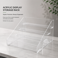 Présentoir en acrylique transparent en gros pour usine, support personnalisable à plusieurs niveaux, étagère de rangement en acrylique pour l'affichage des marchandises