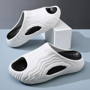 Men's EVA Slides Thick Sole Non Slip Breathable Outdoor Beach Sandals White Black Gray Green Purple <b>Orange</b> - Product Image 1