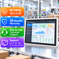 Panneau de commande HMI tactile LCD en aluminium 15,6'' Mc-h156e Modbus TCP RTU, interface machine Modbus TCP pour machine d'étiquetage