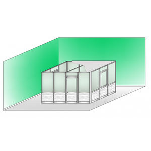 Invernadero Modular de Aluminio de 4 Lados Italfrom con Vidrio Satinado y Cuentas, 4x3 m, Color Marfil RAL 1013 - Product Image 1