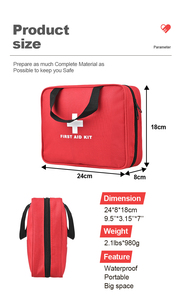 Kit <span class=keywords><strong>de</strong></span> Emergencia <span class=keywords><strong>de</strong></span> Supervivencia para el Hogar y el Automóvil, 191 Piezas, Rojo, con Suministros Médicos <span class=keywords><strong>de</strong></span> Emergencia, Kit <span class=keywords><strong>de</strong></span> <span class=keywords><strong>Primeros</strong></span> <span class=keywords><strong>Auxilios</strong></span> Básico Completo Personalizado - Product Image 4
