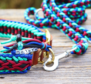 Nuevo Collar de Perro de Nailon Trenzado Hecho a Mano con Macramé, Collar de Paracord Trenzado Rojo y Azul, Collar Ajustable de Nailon para Mascotas - Product Image 6