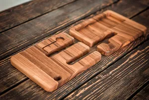 JUNJI personalizzabile stazione di ricarica in legno telefono Stand uomo Docking legno artigianato perfetto 5 ° anniversario Idea regalo - Product Image 6