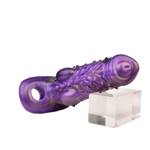 YOCY <b>Dildo</b> Condom Hollow Collar Sperm-locking Contraceptive Condom Male Masturbation Silicone Soft Cup - Product Image 4