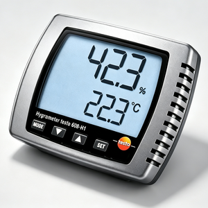 Medidor de Temperatura y Humedad Testo 608-H1 con Alarma LED, Retención de Datos, IP55, Mini Termómetro de Pared - Product Image 1