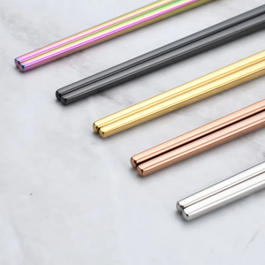 Baguettes coréennes personnalisées avec logo, en acier inoxydable 304 (18/10), pour cadeau - Product Image 2