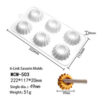 Moule en silicone Medeleine pour la décoration de gâteaux, 6 cavités, antiadhésif, outil de cuisine DIY pour la cuisson de gâteaux