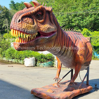 Modèle de tête de Carnotaurus animatronique sur mesure de grande taille pour le parc Jurassique, expositions de têtes de dinosaures décorées à vendre