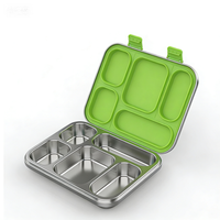 Boîte à bento, boîte à lunch. Bureau 304. Acier inoxydable. Étanche à l'air de qualité supérieure. Personnalisé. École. 5 compartiments. Boîte à lunch.