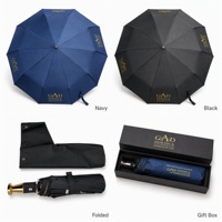 Parapluie Droit Premium LS en Tissu Pongee, Cadre en Fibre de Verre, Logo Personnalisé, Résistant au Vent pour Adultes, Emballage Cadeau Boîte Marque Automobile