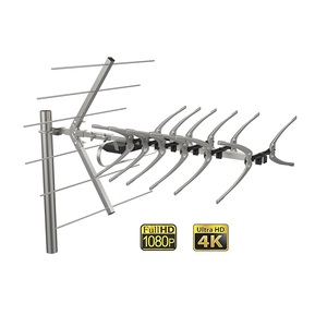 เสาอากาศทีวีดิจิตอลแบบรับสัญญาณสูง ดีไซน์ใหม่ สำหรับภายนอกอาคาร HDTV  วัสดุอะลูมิเนียม รับสัญญาณได้ไกล พร้อมขาตั้งเสา - Product Image 1