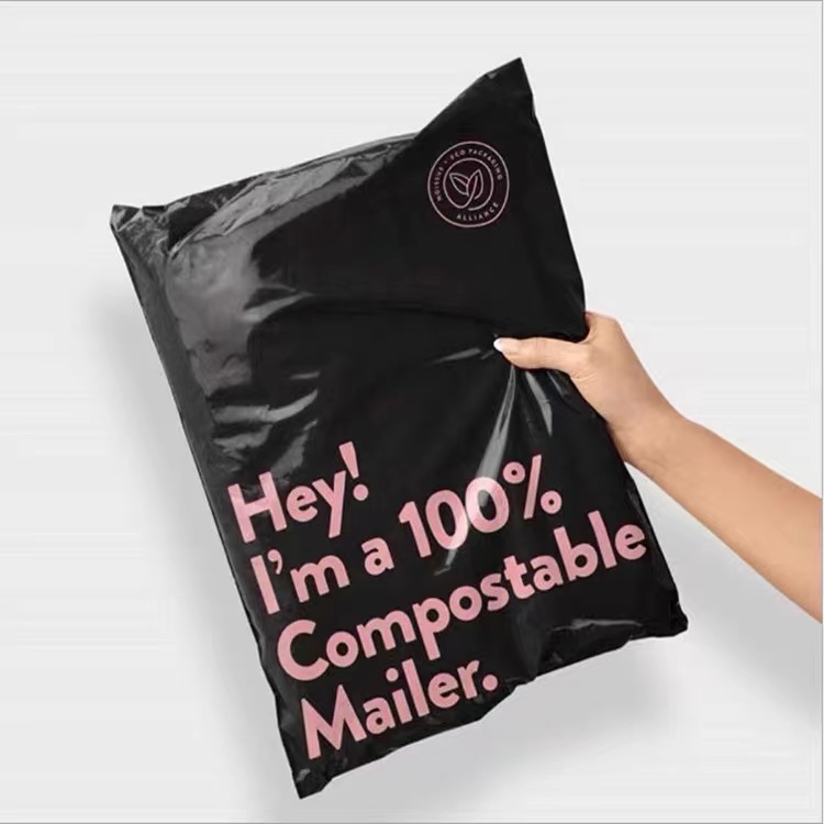 Eco Friendly Biodegradable Courier Postage Shipping Bags Mail Packaging Poly Mailer Grey Corn Starch Customised Mailing Bag