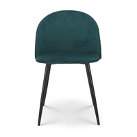 Chaises de salle à manger rembourrées en velours doux à pieds en métal de haute qualité pour le salon