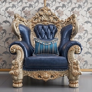 Hot Sale European Sofa Luxury Villa <strong>Hotel</strong> 1+2+3 Seater Sofa Classical Elegant Solid Wood Carved Frame Sofa - Product Image 2