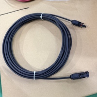 Cable de Panel Solar Personalizado, Conector PV, Cable de 2.5mm2, 4mm2, 6mm2 con Conector Negro, Cable de Extensión Solar de 10 AWG