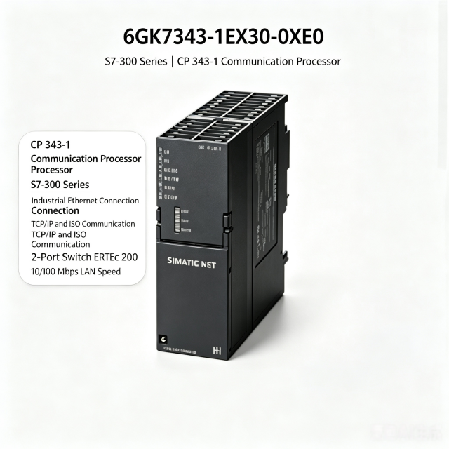 6GK7343-1EX30-0XE0,6GK7 343-1EX30-0XE0,For Siemens PLC SIMATIC S7-300 CP343-1 Ethernet Communication Processor,2RJ45 10/100Mbps